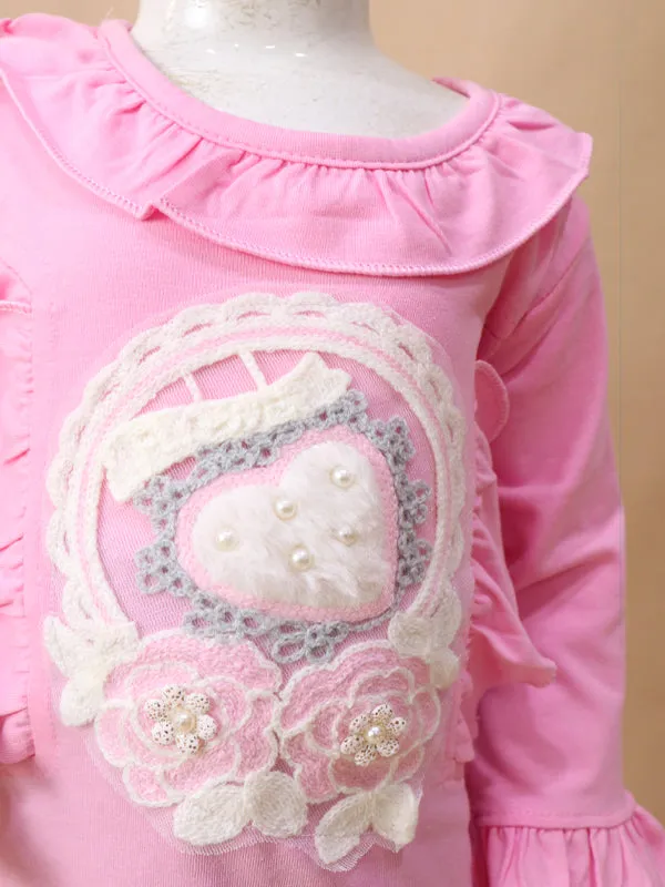 1Yr - 4Yrs Heart Light Pink Suit For Girls BGF GS54