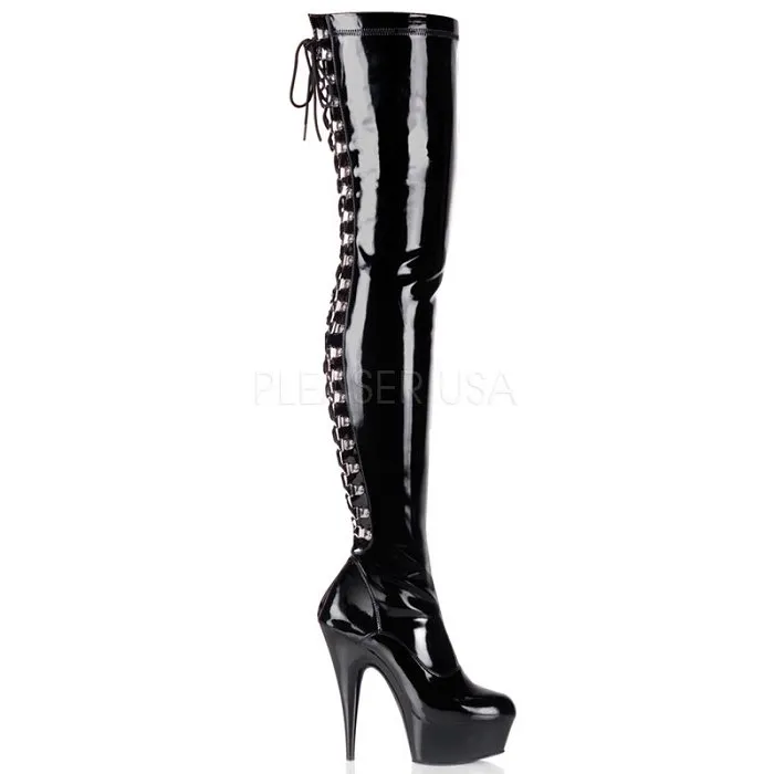 6" Back Lace Platform Thigh Boot (DELIGHT-3063)