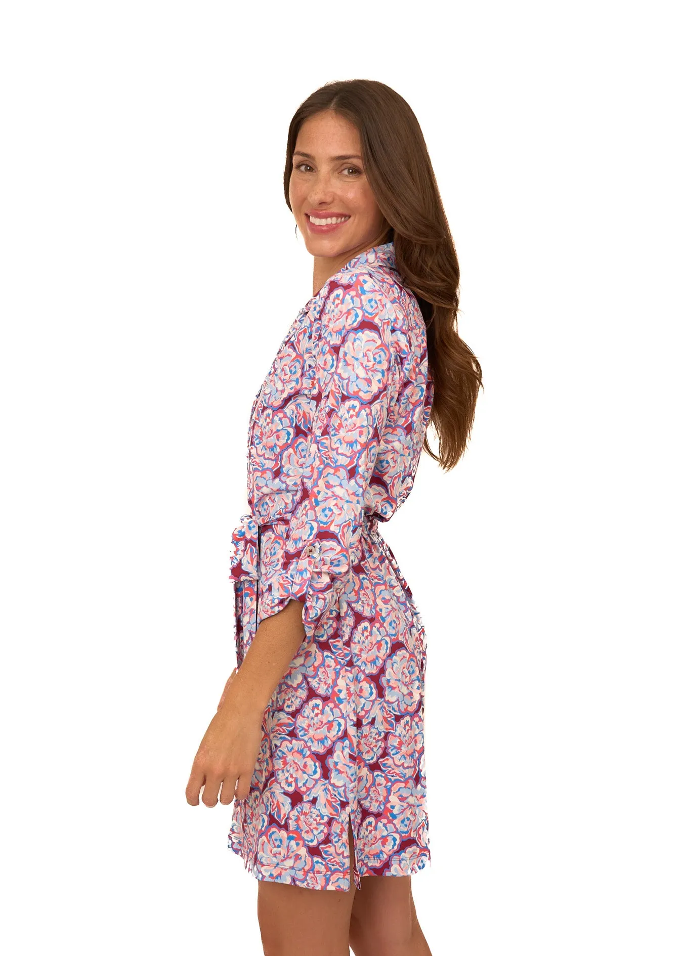 Camden Peony Button Down Shirt Dress