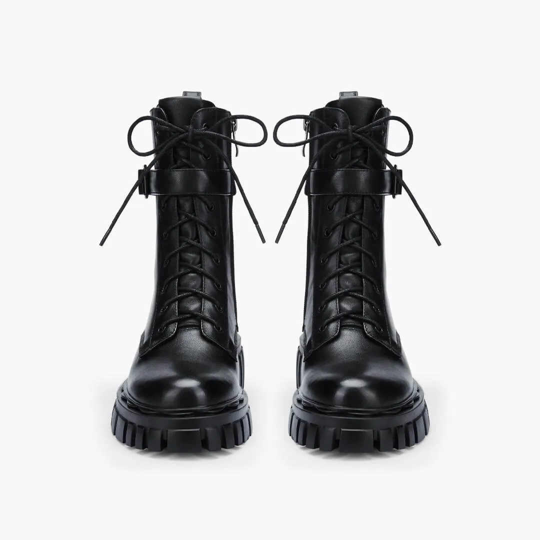 *CAMMI - lace up belted army boots