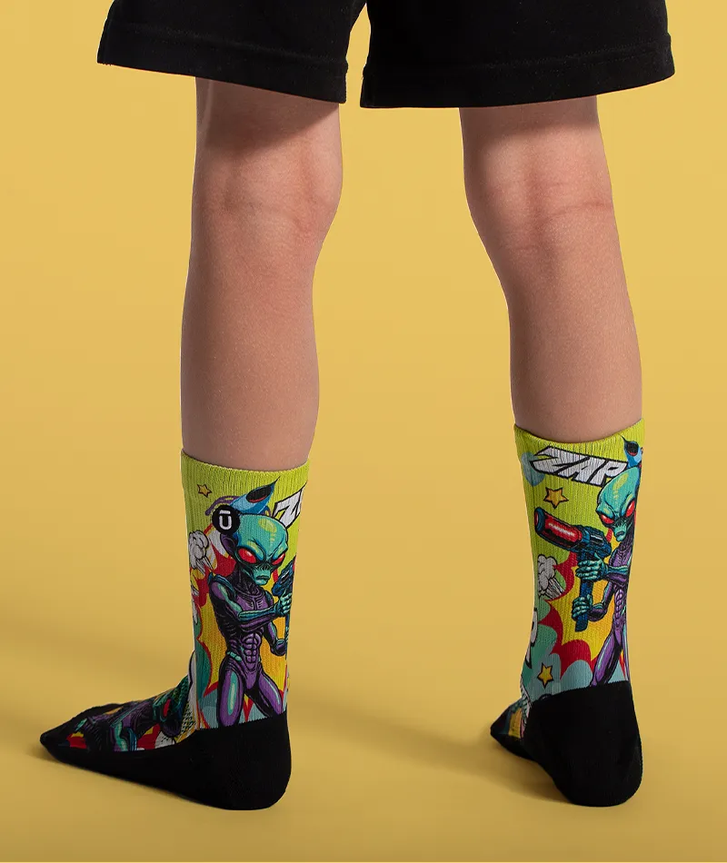 Cosmic Crusaders Youth Crew Socks