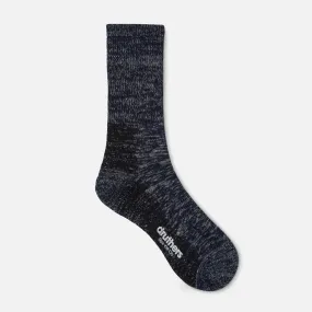 Druthers Navy Mélange Organic Cotton Defender Boot Sock