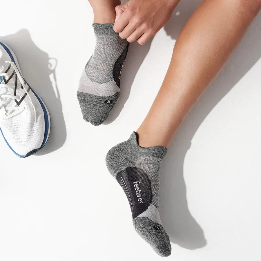 Feetures Elite Light Cushion No Show Tab Sock - Grey