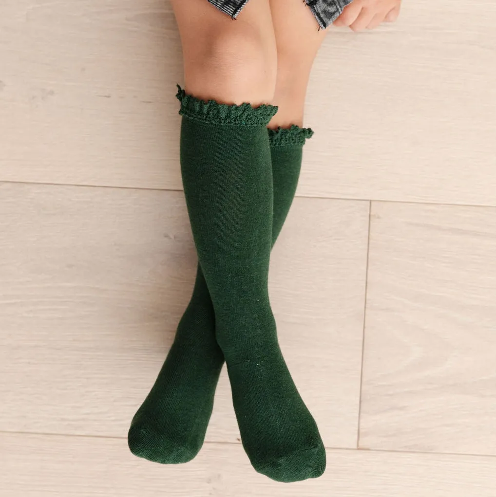 Forest Lace Top Knee High Socks