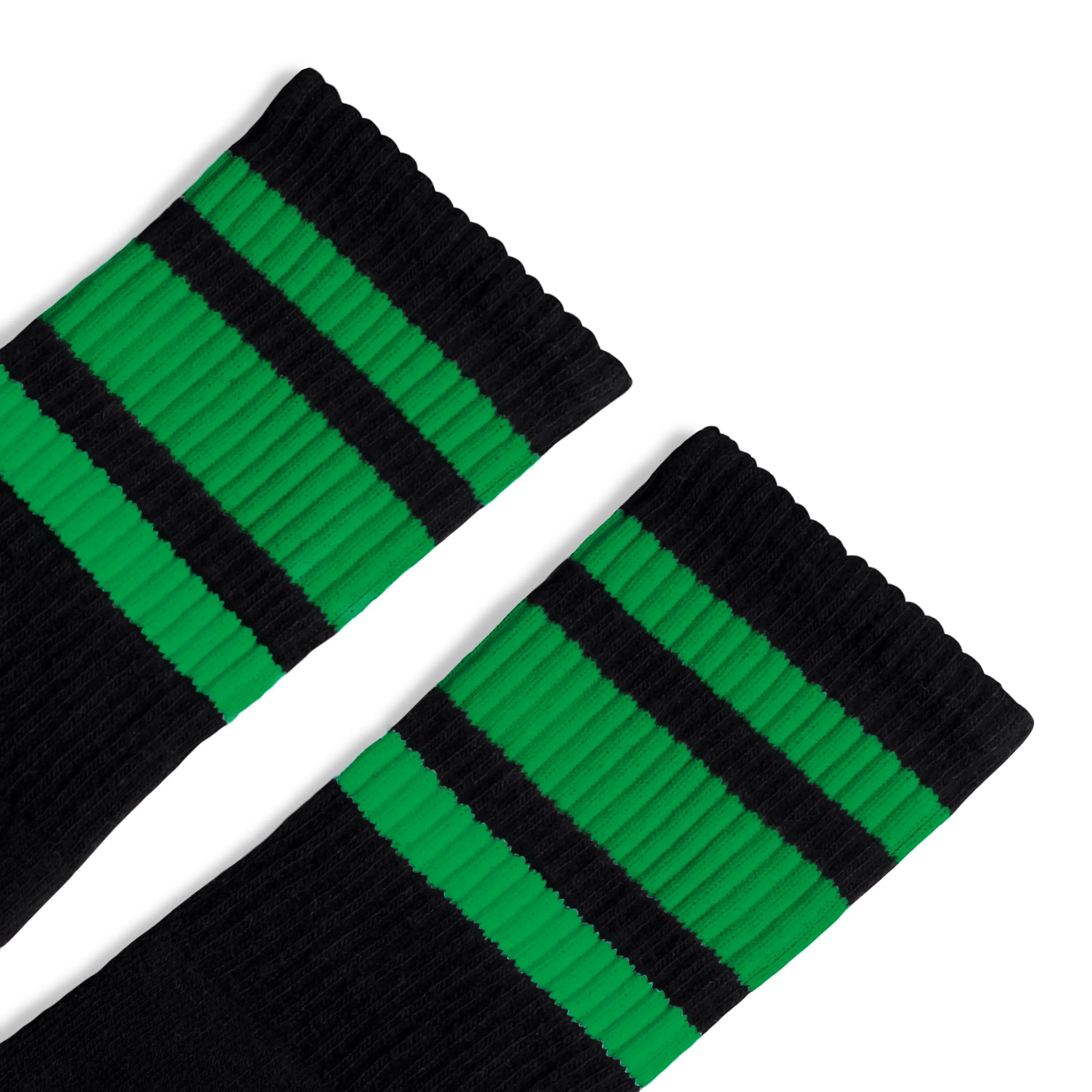 Green Striped Socks | Black