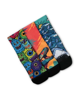 Monstar Youth Crew Socks 3-Pack