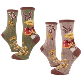 Mushroom Women's Crew Socks (Adult Medium - Women's Shoe Sizes 5-10)