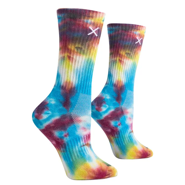 "Basix Tie Dye Dreamy" Cotton Crew Socks by ODD Sox