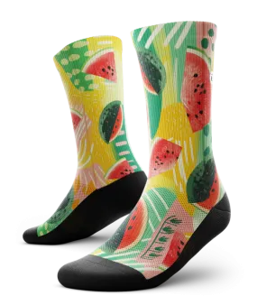 "Melon Madness" Performance Crew Running Socks by Outway