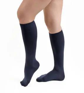 Salvere Business Ribbed, Dress/Trouser, Unisex Knee High Compression Sock, Closed Toe, 15-20 mmHg