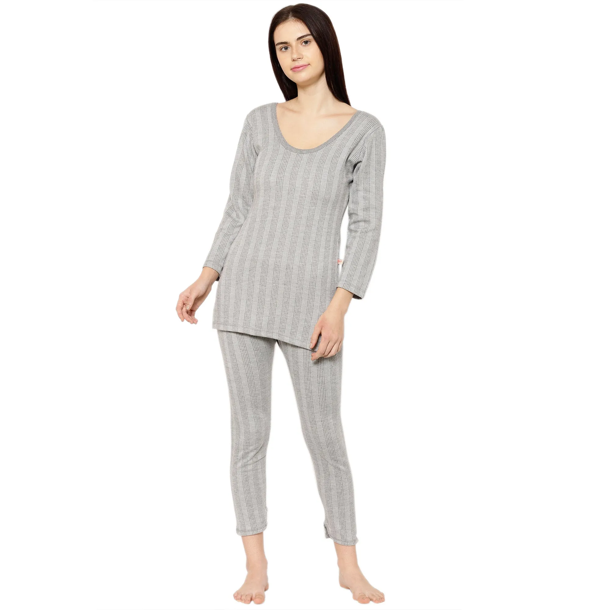 Vimal Jonney Grey Top - Bottom Set Thermal For Women's