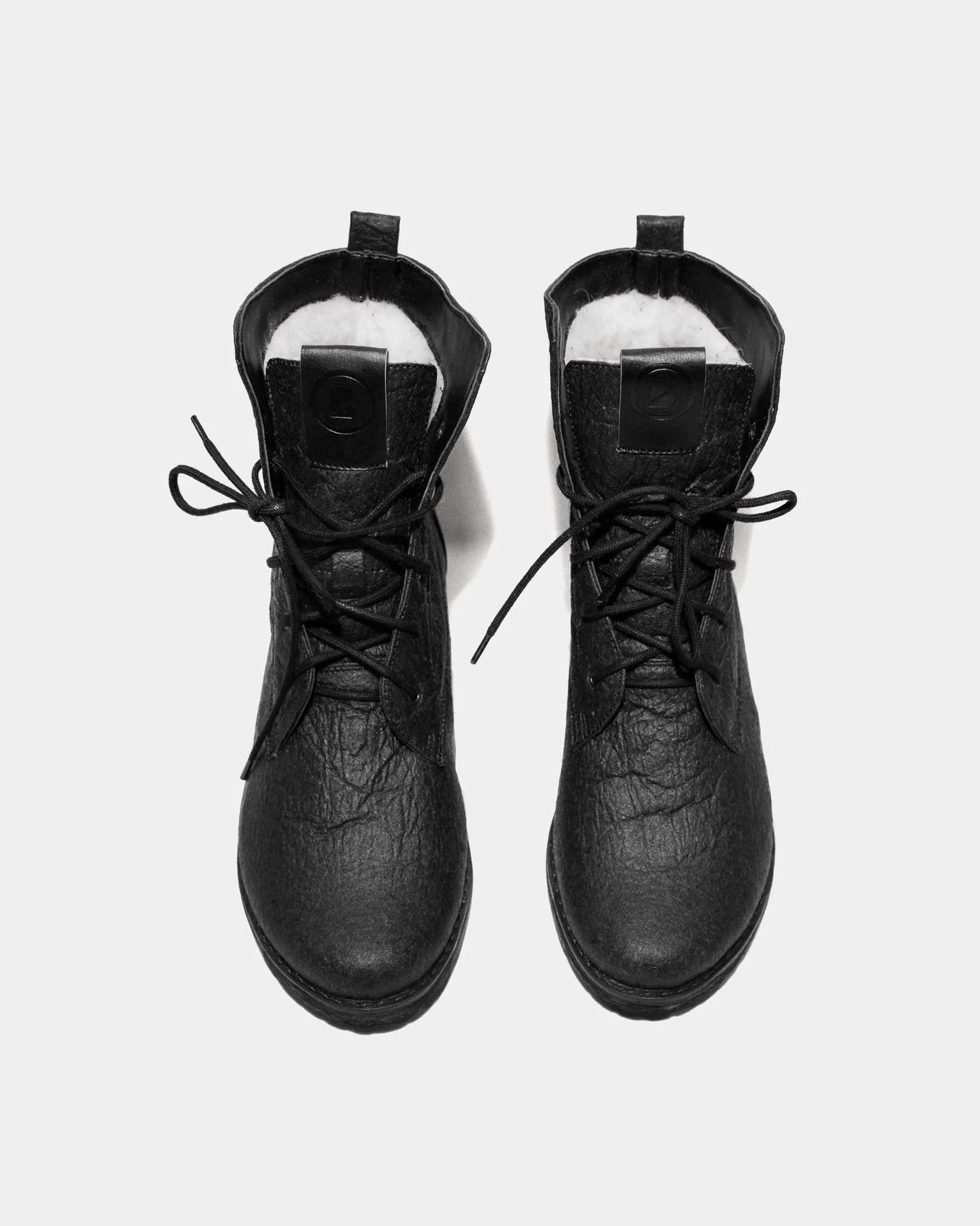 Workers No. 2 Black Boots made of Pinatex® - sample sale